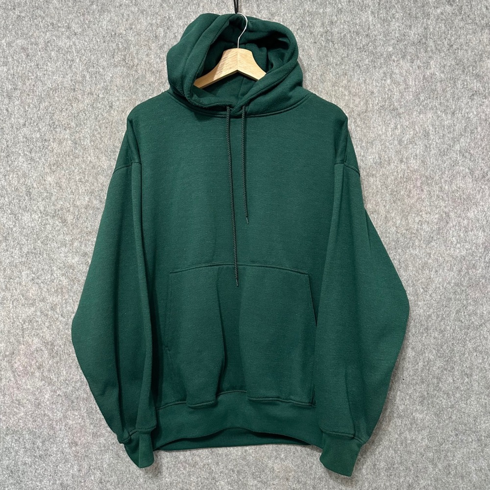 Franklin Hoodie Mens Large Green Pullover Sweatshirt Long Sleeve Pocket Solid